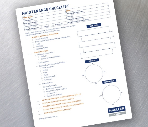 Tank maintenance checklist