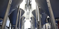 Bottom Angled view of fermentation tanks
