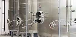 Bright tanks in brewery